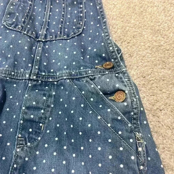 Vintage gap kids polka dot denim overalls-size M - Picture 5 of 5